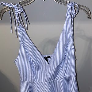 Striped Ruffled Tank Top